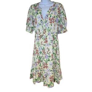 Harlow & Rose Yellow Floral Peasent Dress Sm S‎